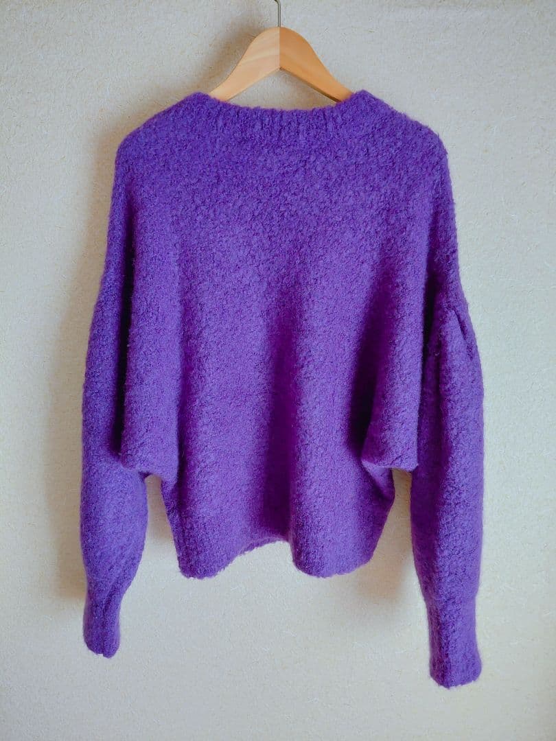 ESTNATION ブークレーカシミヤクルーネックニット　アルパカ　シルク　紫