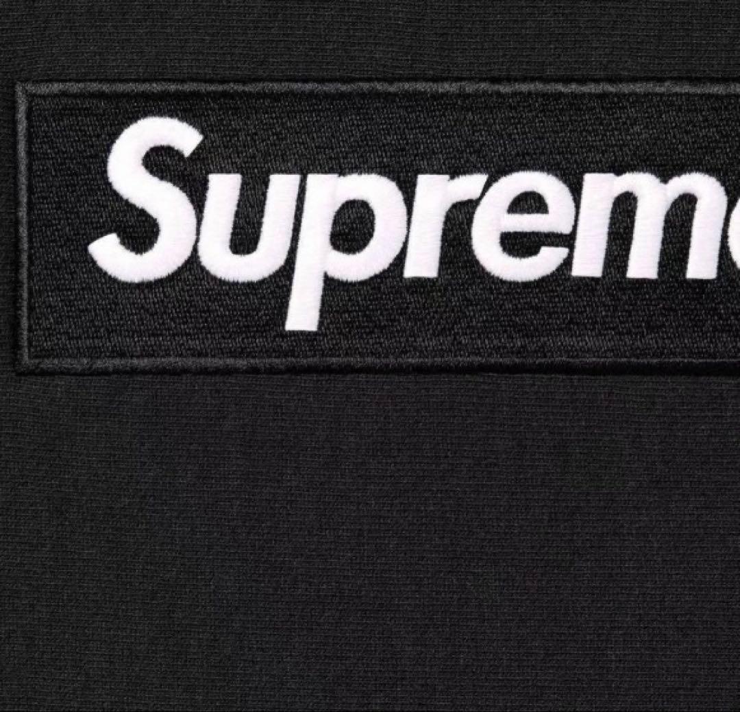 Supreme ブラック フード付きパーカー