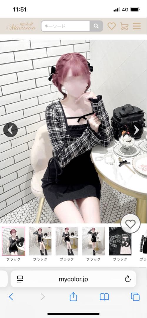 ハニーミュウ チェックリボンドッキングワンピース HONEY MEW