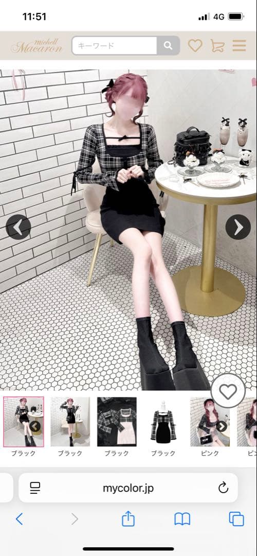 ハニーミュウ チェックリボンドッキングワンピース HONEY MEW