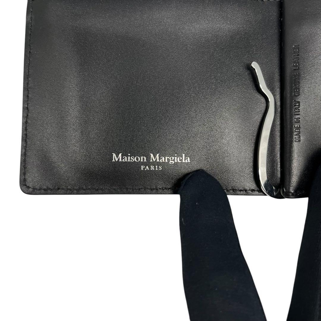 極美✨マルジェラ マネークリップ 4ステッチ レザー ファスナー ブラック