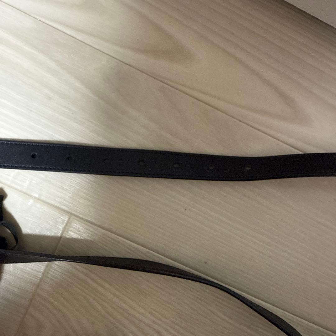 GUCCI ブラックレザー GGロゴ ベルト 90-22