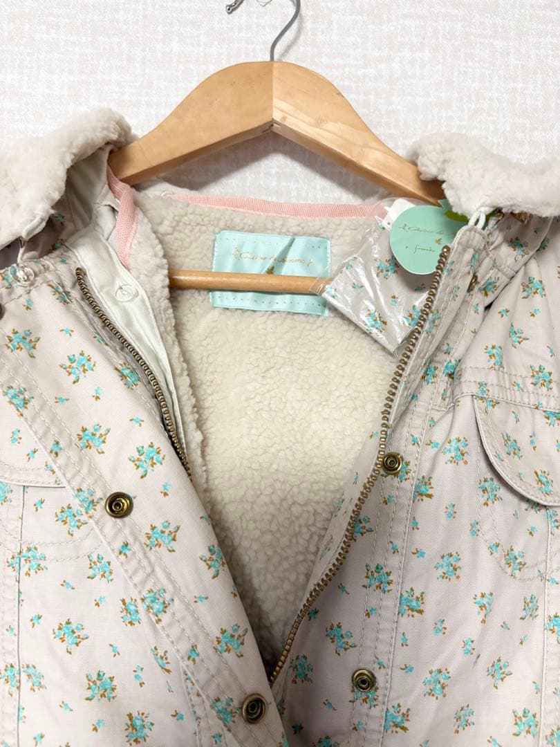 ❤️新品未使用❤️Cherir la femme ライナー付モッズコートMベージュ花