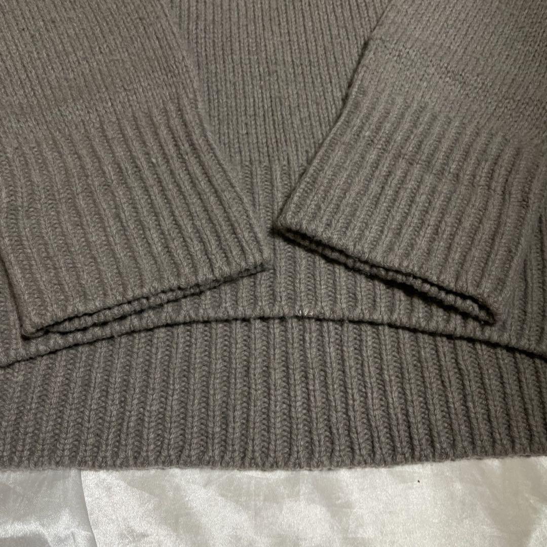 ギャルリーヴィー　ファインウールクルーネックニット　チャコールグレー　S
