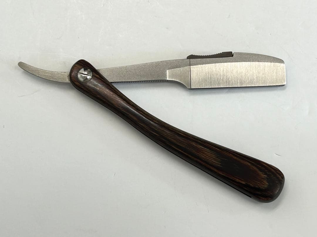 中古 美品 フェザー プロフェッショナル 木製ハンドル レザー