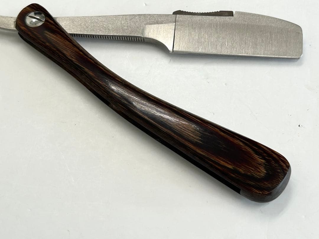 中古 美品 フェザー プロフェッショナル 木製ハンドル レザー