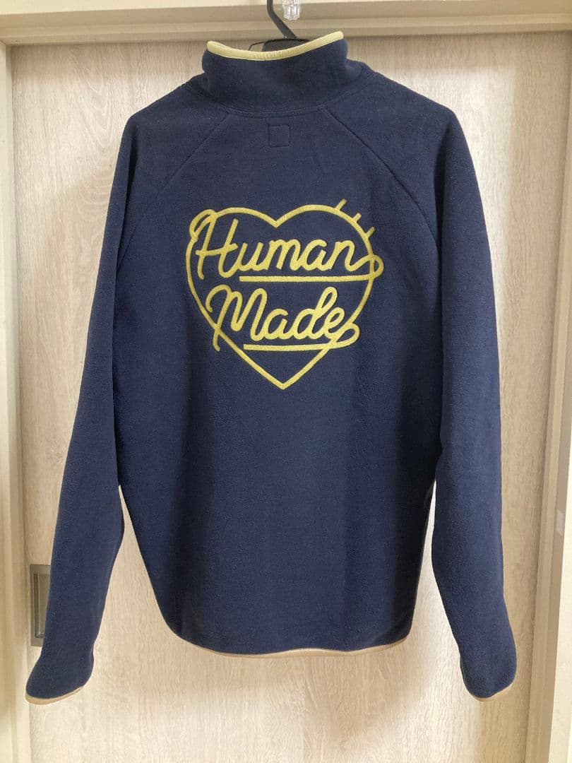 美品 Human Made ネイビー フリースジャケット ハーフジップ Lサイズ