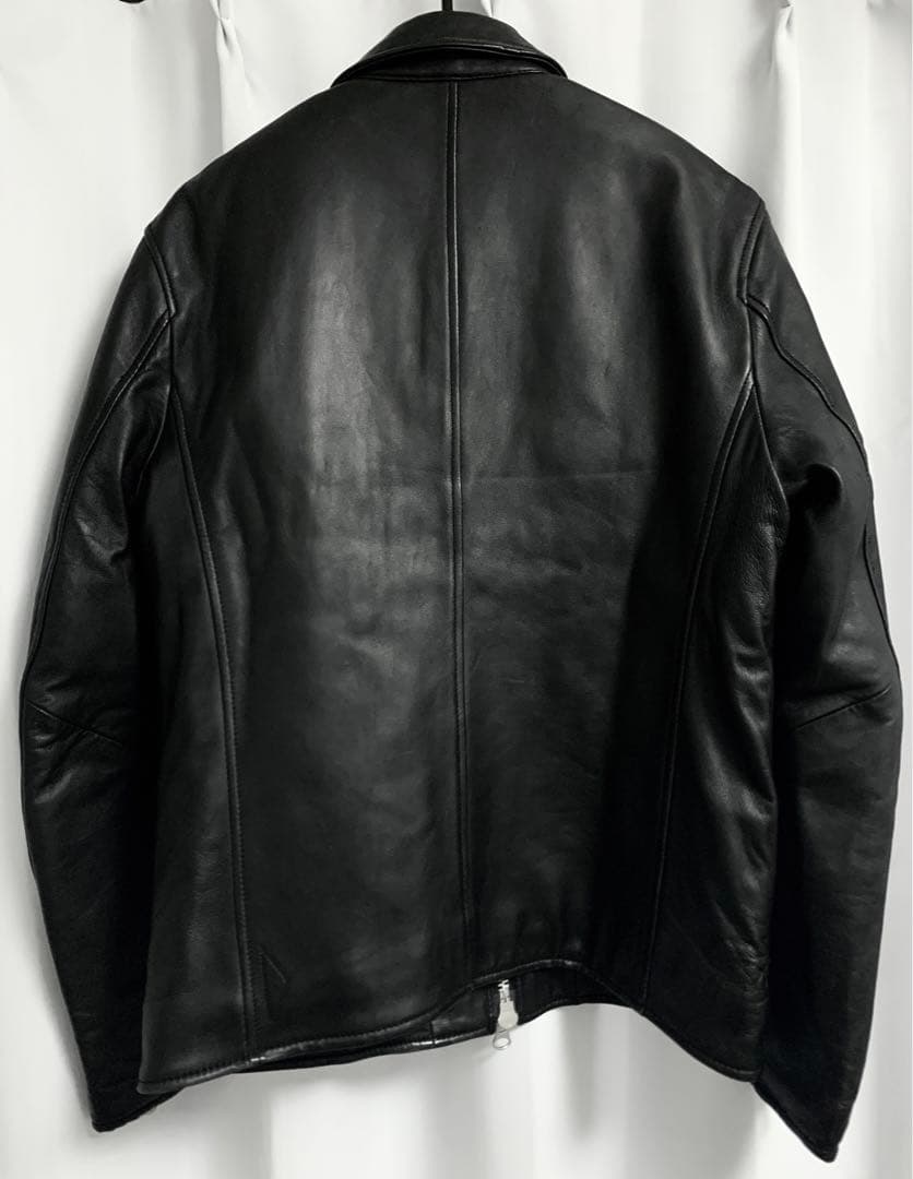 Mサイズ◎NANO UNIVERSE シープレザー 名作 シングルライダース 黒