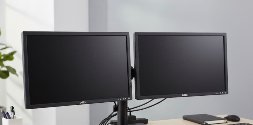 Dell E228WFPc モニター 2台セット／サポート付き