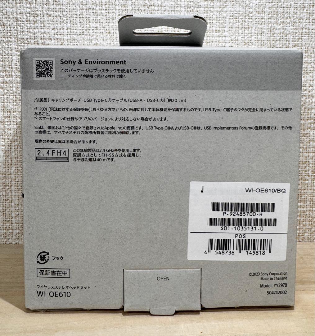 SONY Float Run WI-OE610/BQ キャリングポーチ無し