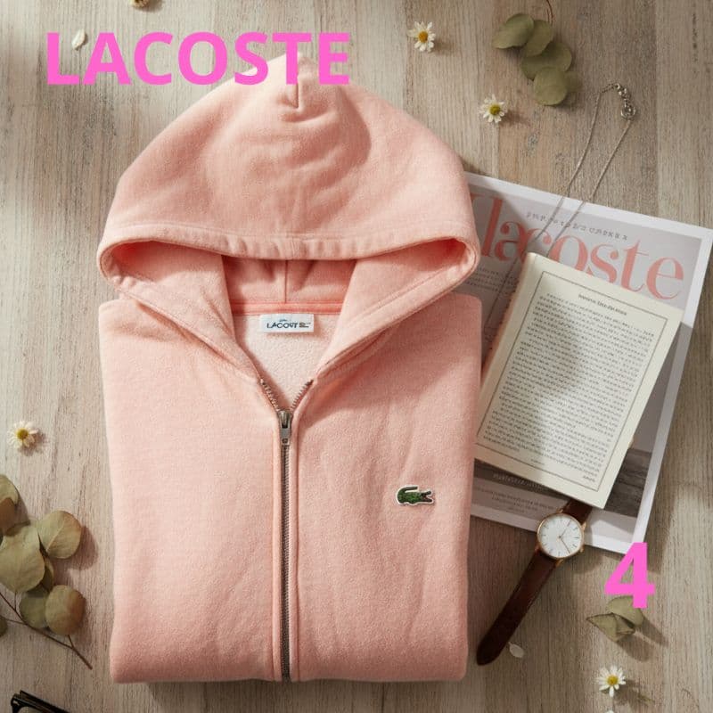 LACOSTE ピンクパーカー ワニ刺繍 サイズ4 古着MIX