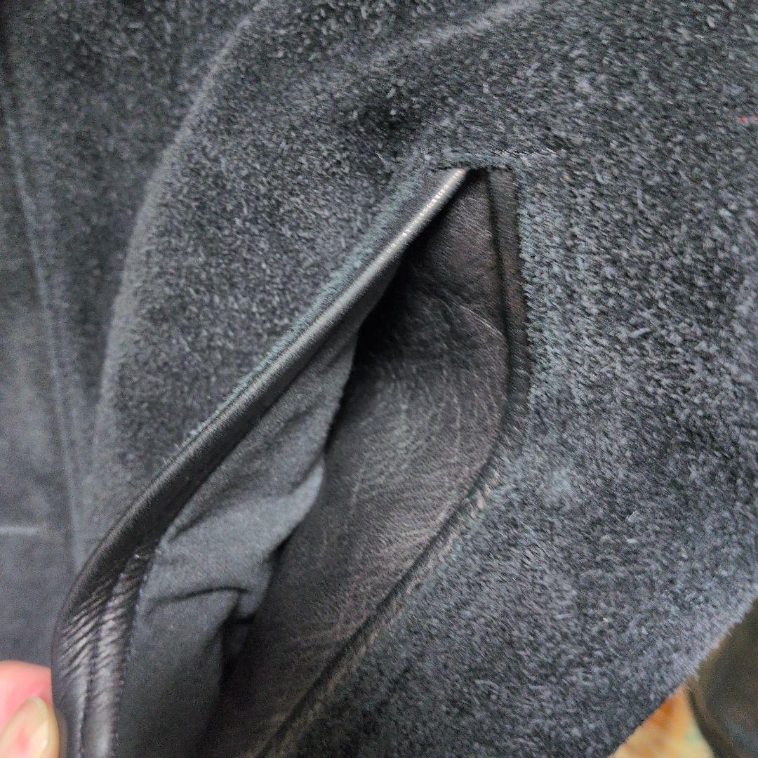 Y'2 ワイツーレザー　リブジャケット　/　Black