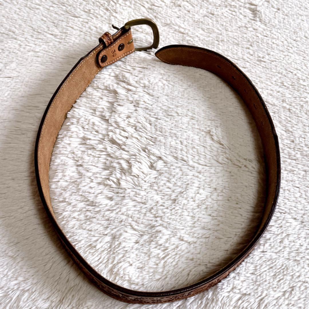 極美品 FUNNY カービングHAND TOOLS & HAND DYE ベルト