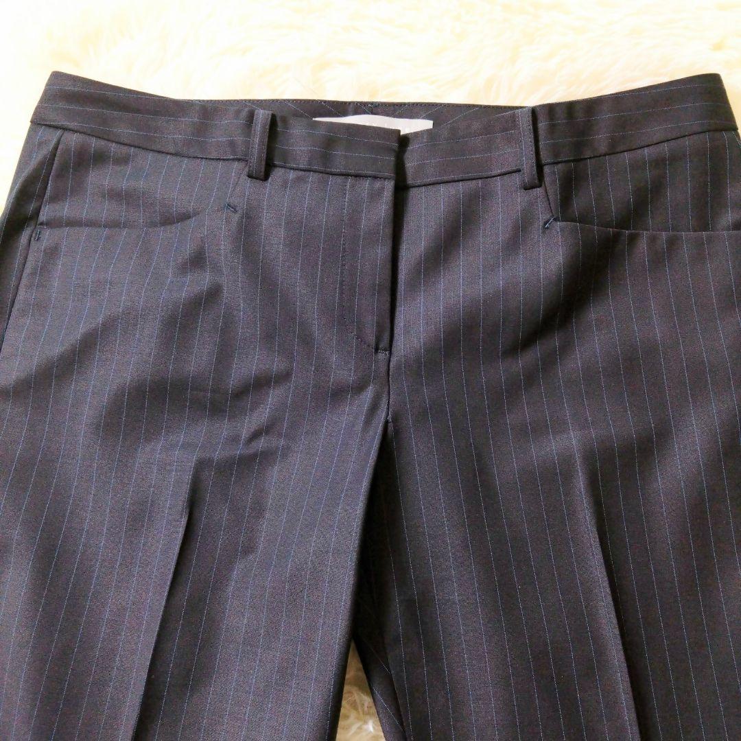 美品　theory luxe　セオリー　セットアップ　40-40　紺　ストライプ