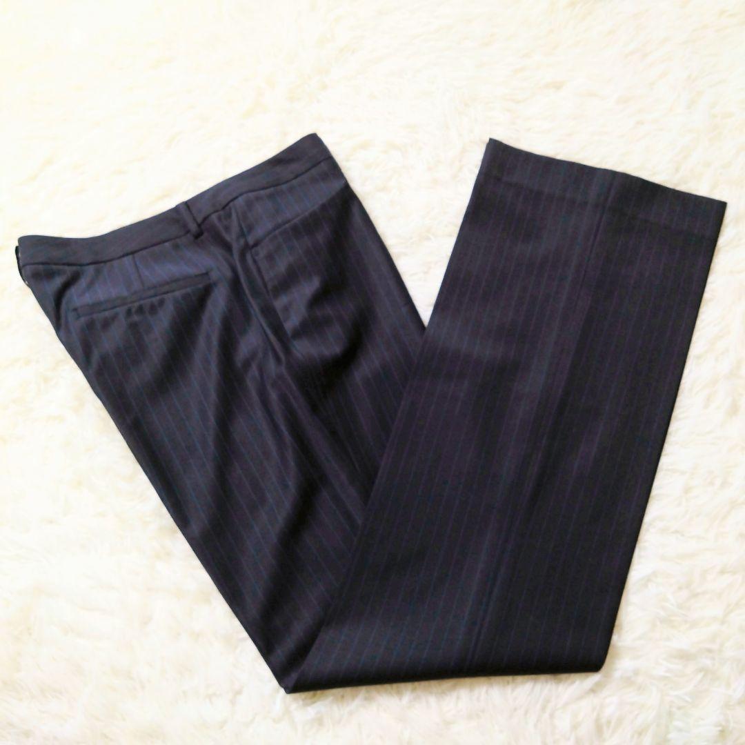 美品　theory luxe　セオリー　セットアップ　40-40　紺　ストライプ