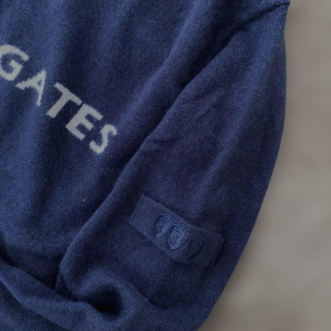 新品未使用 PEARLYGATES カシミヤ ロゴニット ネイビー サイズ5