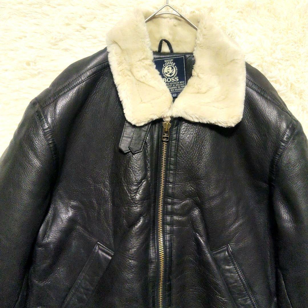 サントリーボス　ボスジャン　牛革　レザー　フライトジャケット　B-3　LL