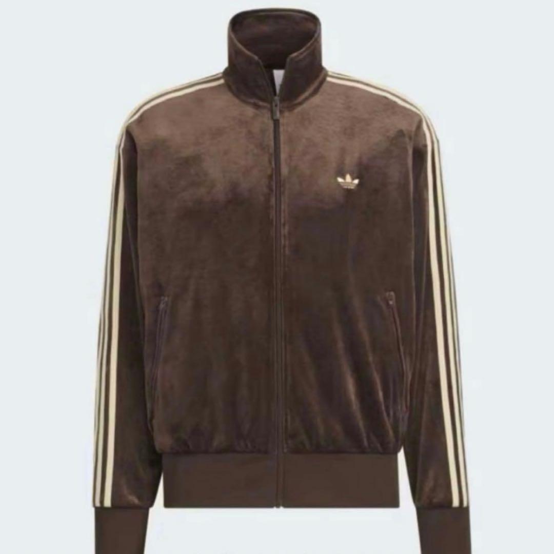 希少サイズM アディダスブラウン トラックジャケット ファイヤーバード ベロア