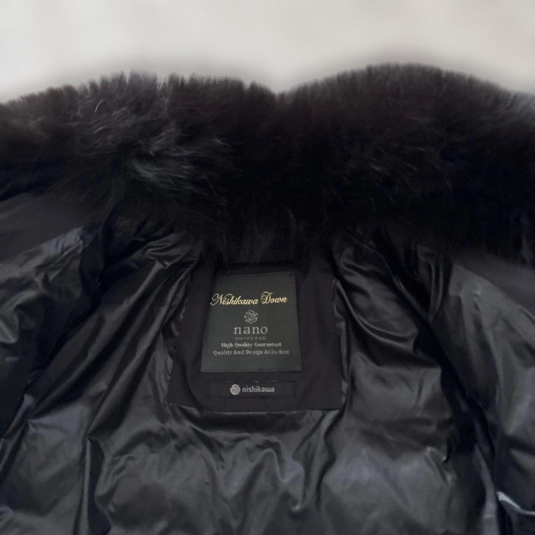 ryo703kato西川 サージロングダウンS 黒　フォックスファー