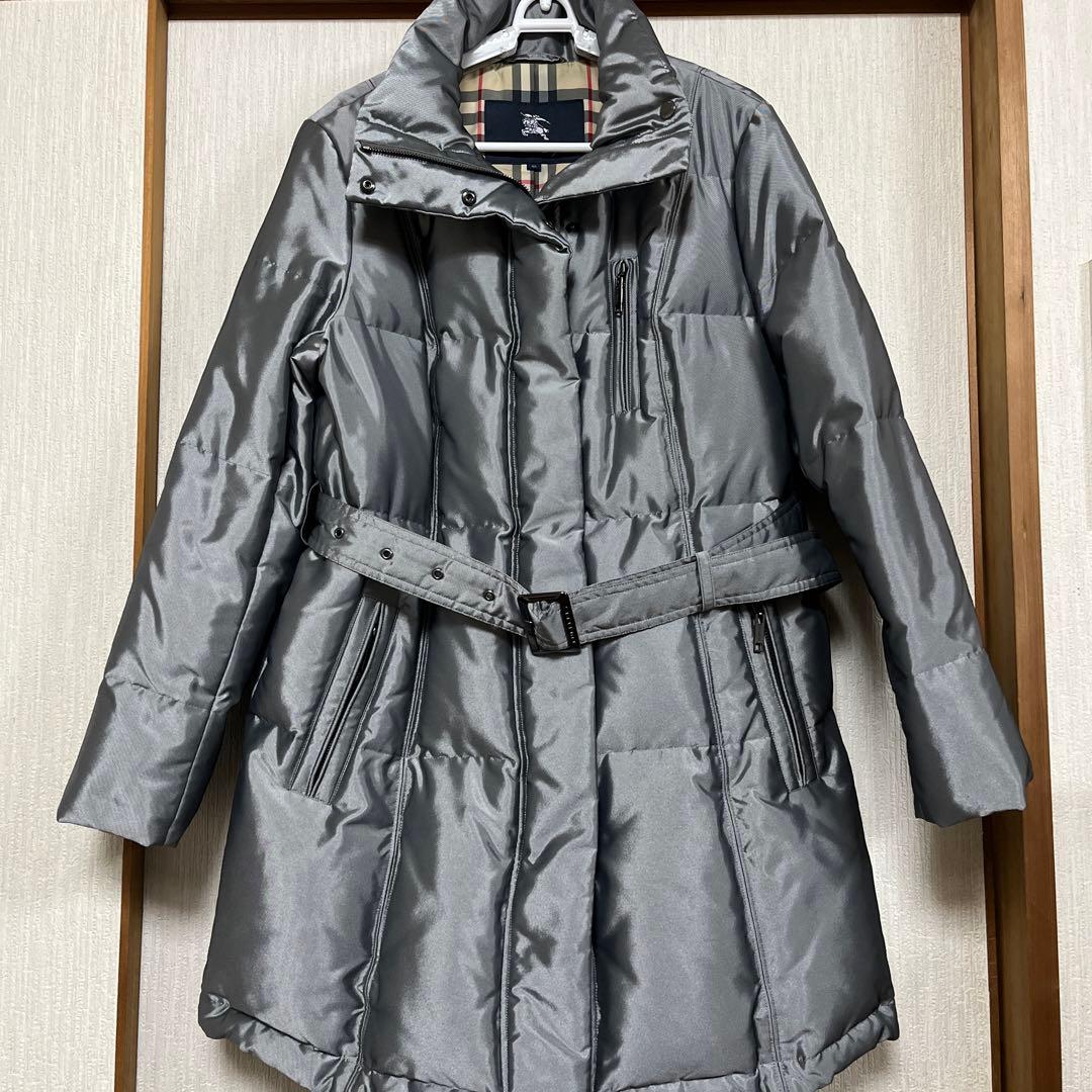 ☆極美品☆バーバリーロンドン☆ダウンコート☆裏ノバチェック☆シルバーグレー☆46
