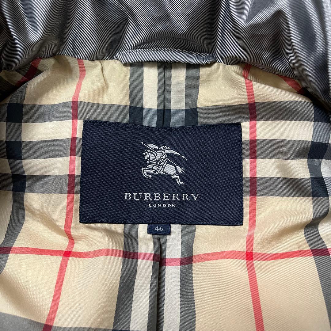 ☆極美品☆バーバリーロンドン☆ダウンコート☆裏ノバチェック☆シルバーグレー☆46