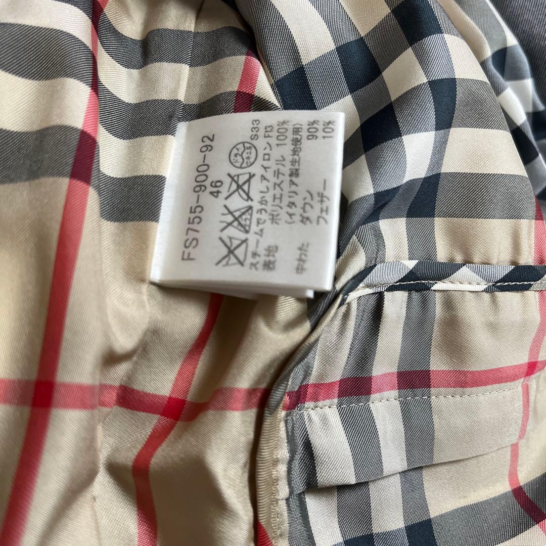 ☆極美品☆バーバリーロンドン☆ダウンコート☆裏ノバチェック☆シルバーグレー☆46