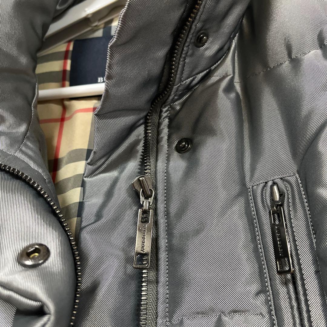 ☆極美品☆バーバリーロンドン☆ダウンコート☆裏ノバチェック☆シルバーグレー☆46
