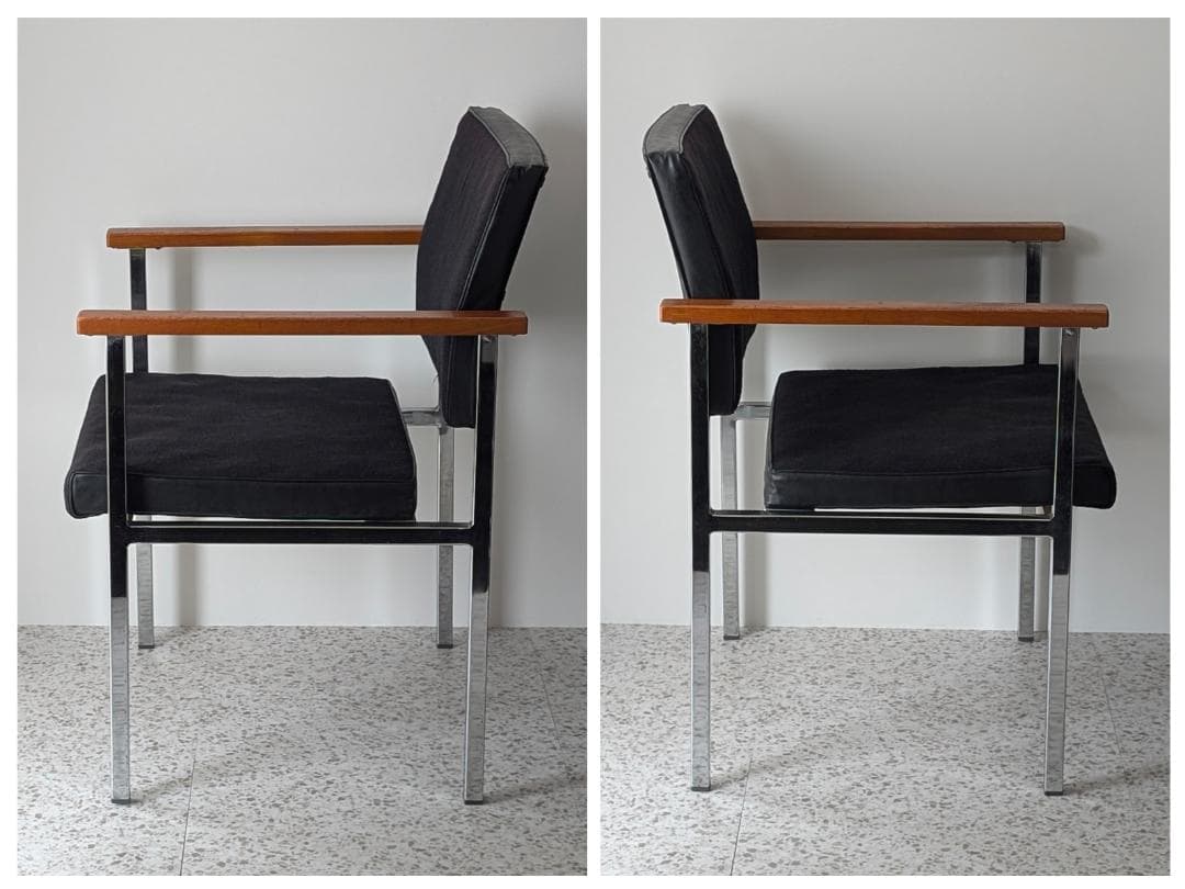 70s ビンテージ オカムラ メタルフレーム アームチェア ミッドセンチュリー