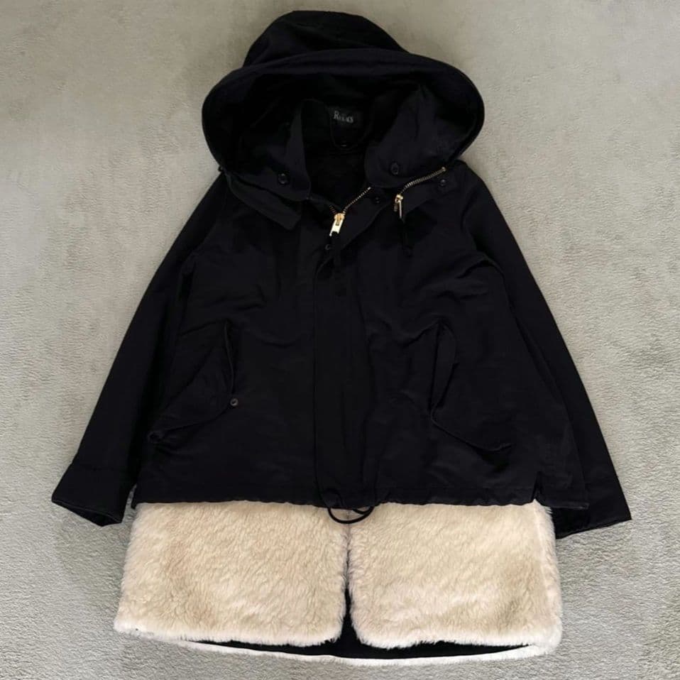 ザリラクス ショートモッズコート ファーライナー 黒 40