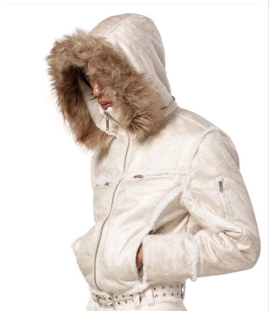 ジャケット・アウター Racer Worldwide white SHEEPASKIN JACKET