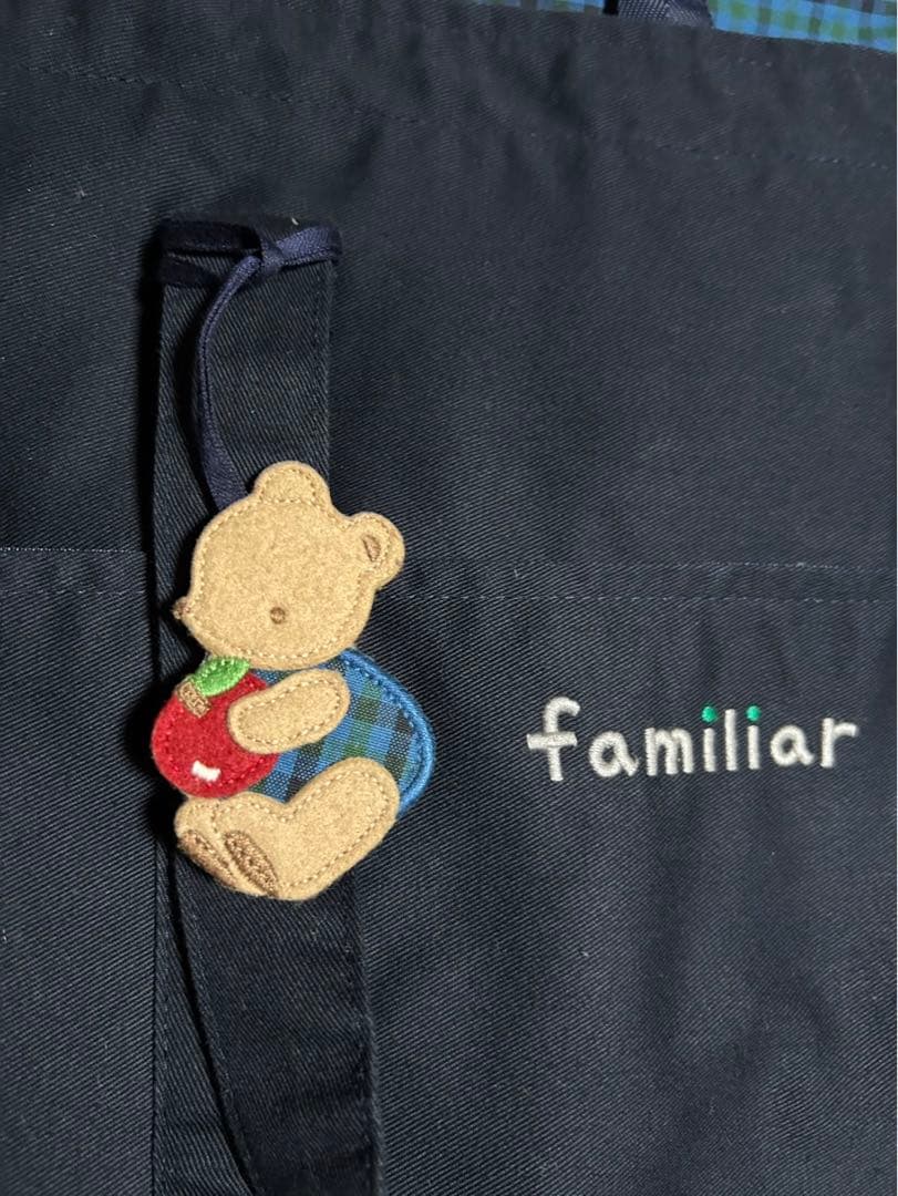 familiar ファミリア マザーズバッグ 青チェック ネイビー