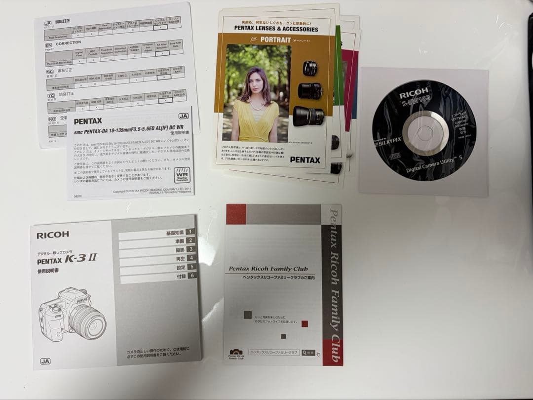 PENTAX k-3Ⅱ レンズキット18-135WRレンズキット　箱、説明書付き