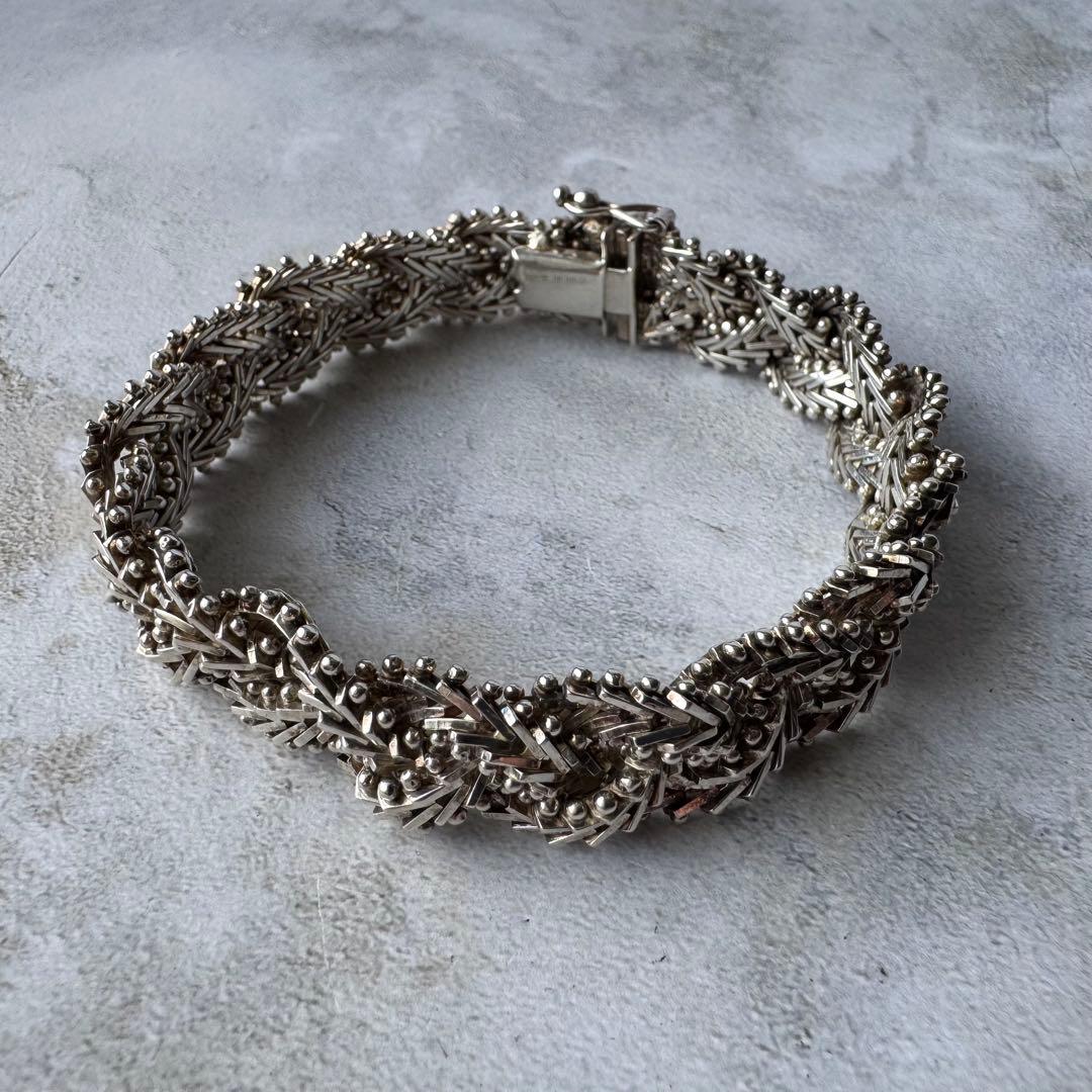 ヴィンテージ ブレイデッドデザインブレスレット シルバー925 メキシコ製