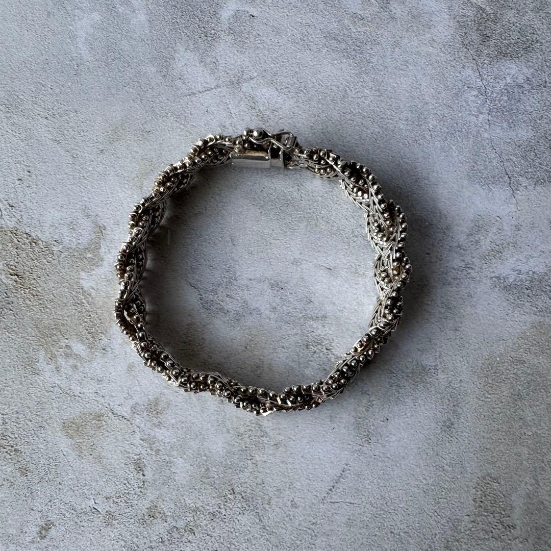 ヴィンテージ ブレイデッドデザインブレスレット シルバー925 メキシコ製