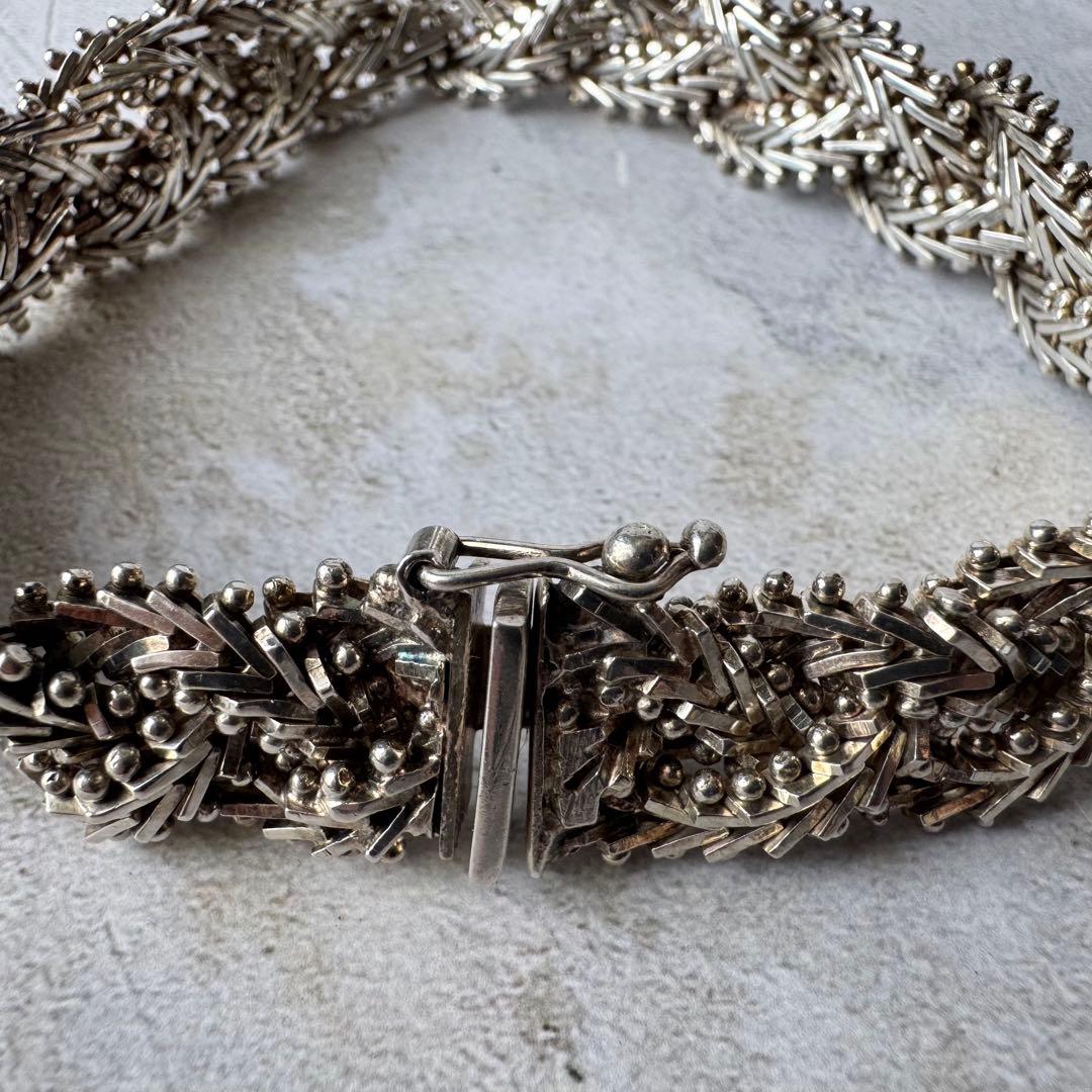 ヴィンテージ ブレイデッドデザインブレスレット シルバー925 メキシコ製