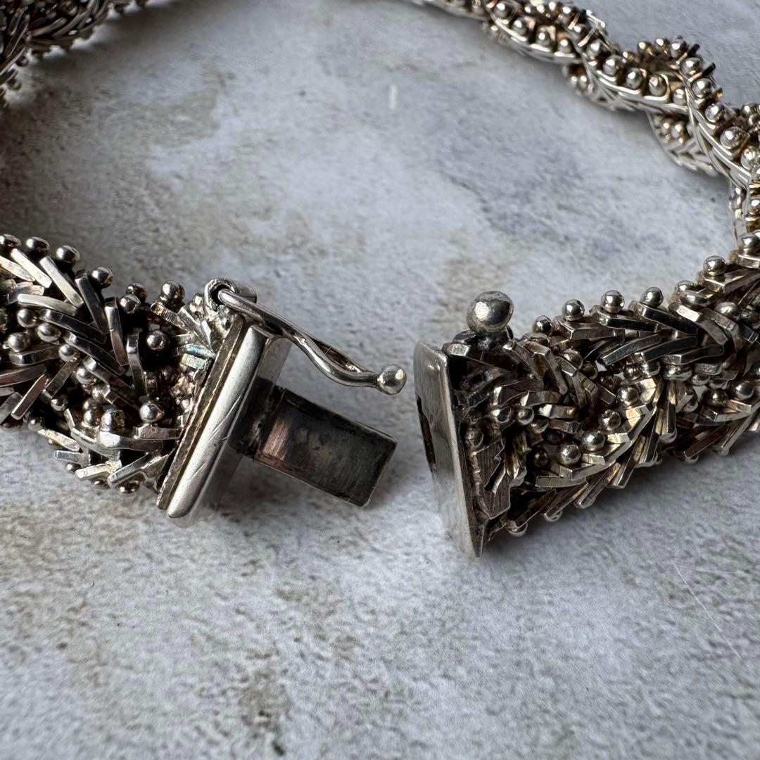 ヴィンテージ ブレイデッドデザインブレスレット シルバー925 メキシコ製