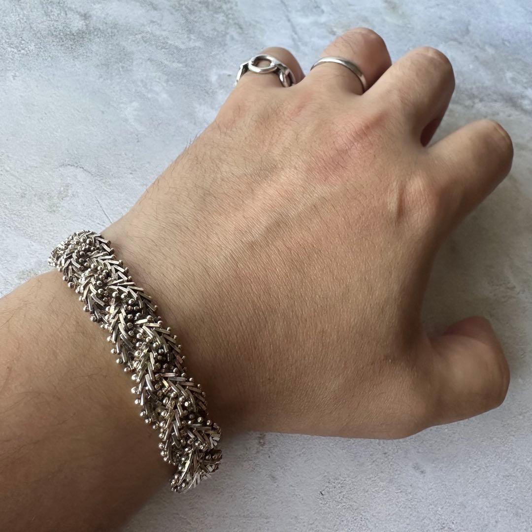 ヴィンテージ ブレイデッドデザインブレスレット シルバー925 メキシコ製