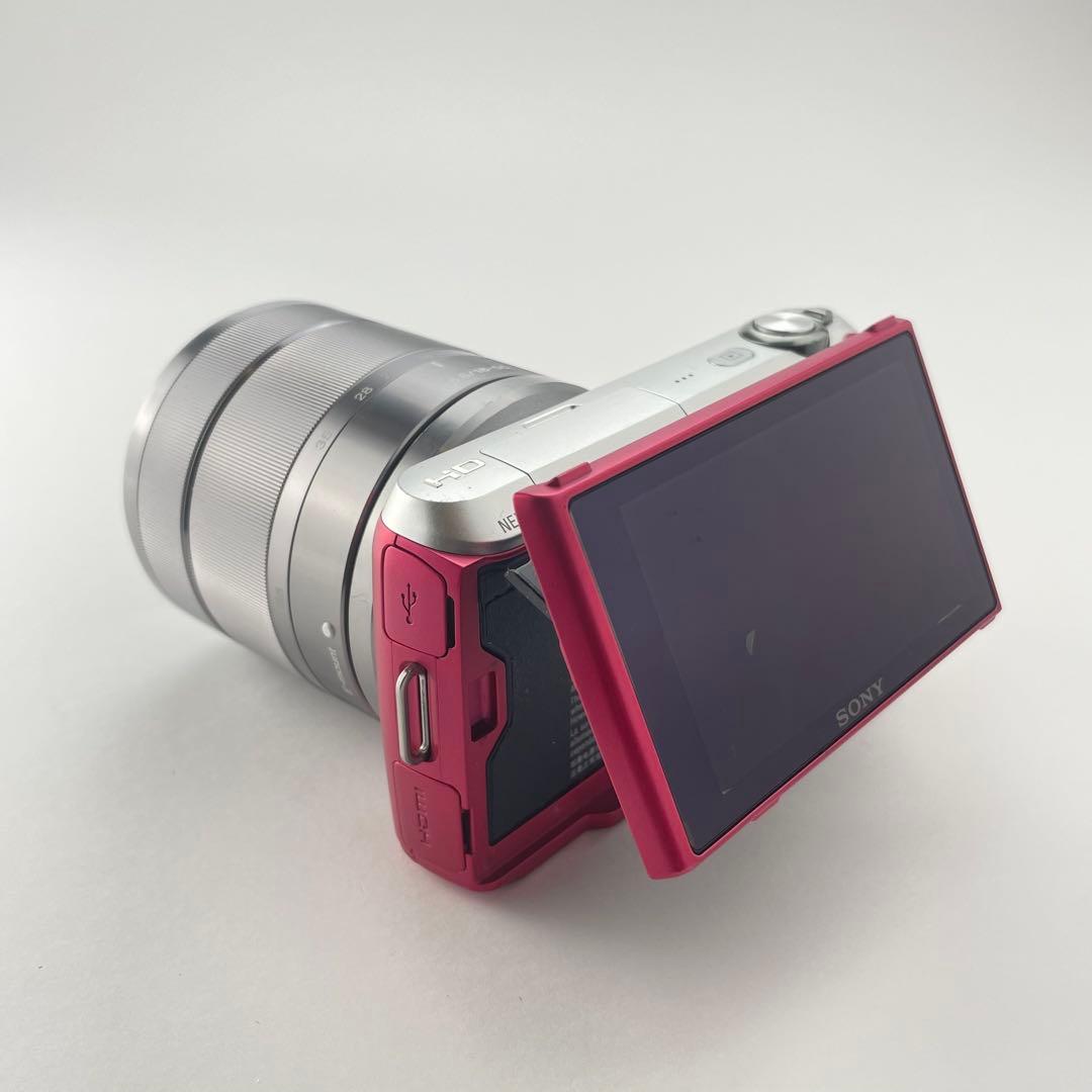 【美品・返品保証】Sony NEX-C3 ピンク 標準ズームレンズキット