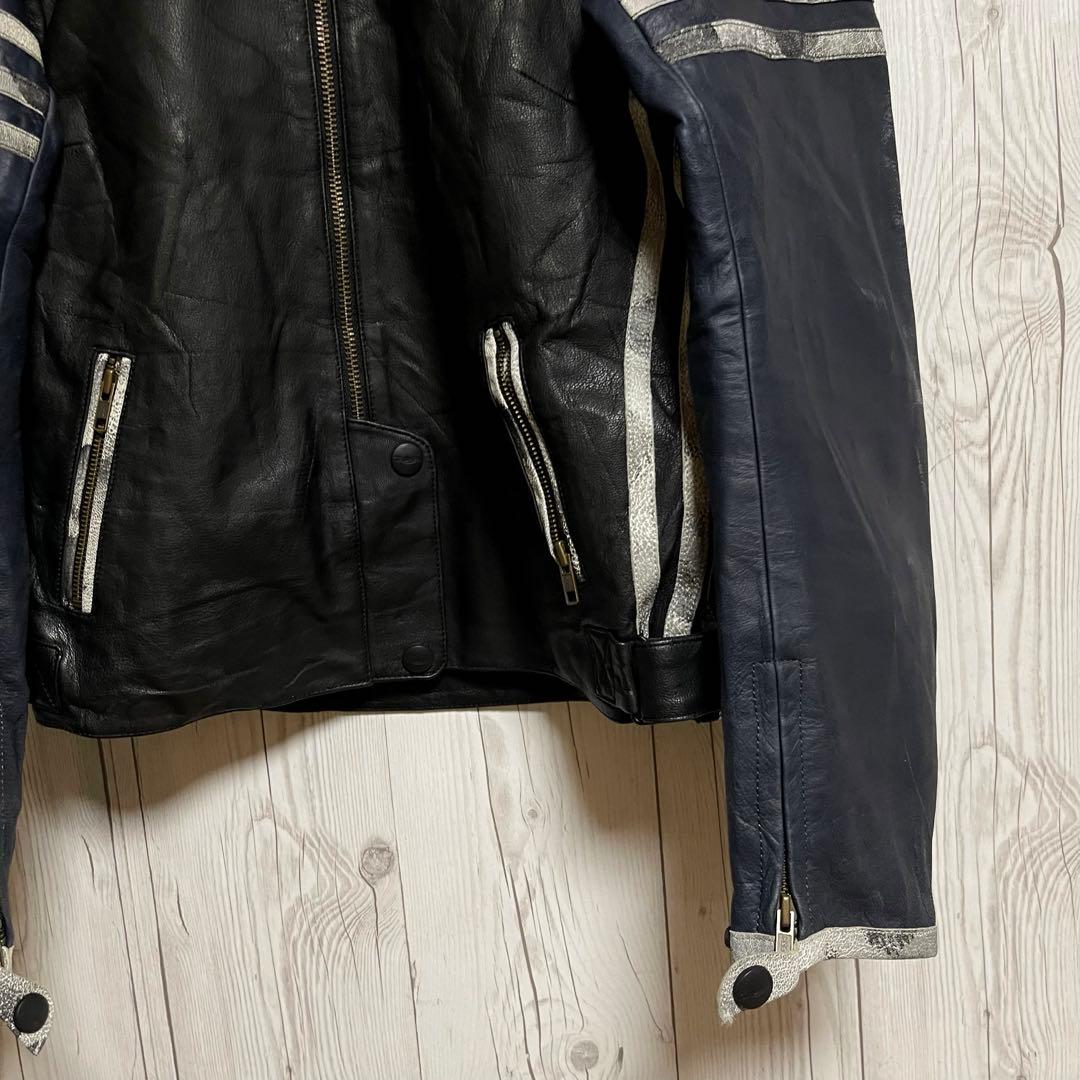 トライアンフモーターサイクル　ライダースレザージャケット　レディースL 黒バイク