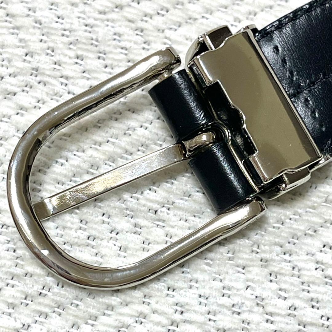 未使用 dunhill ダンヒル レザーベルト 本革製 ロゴプレート