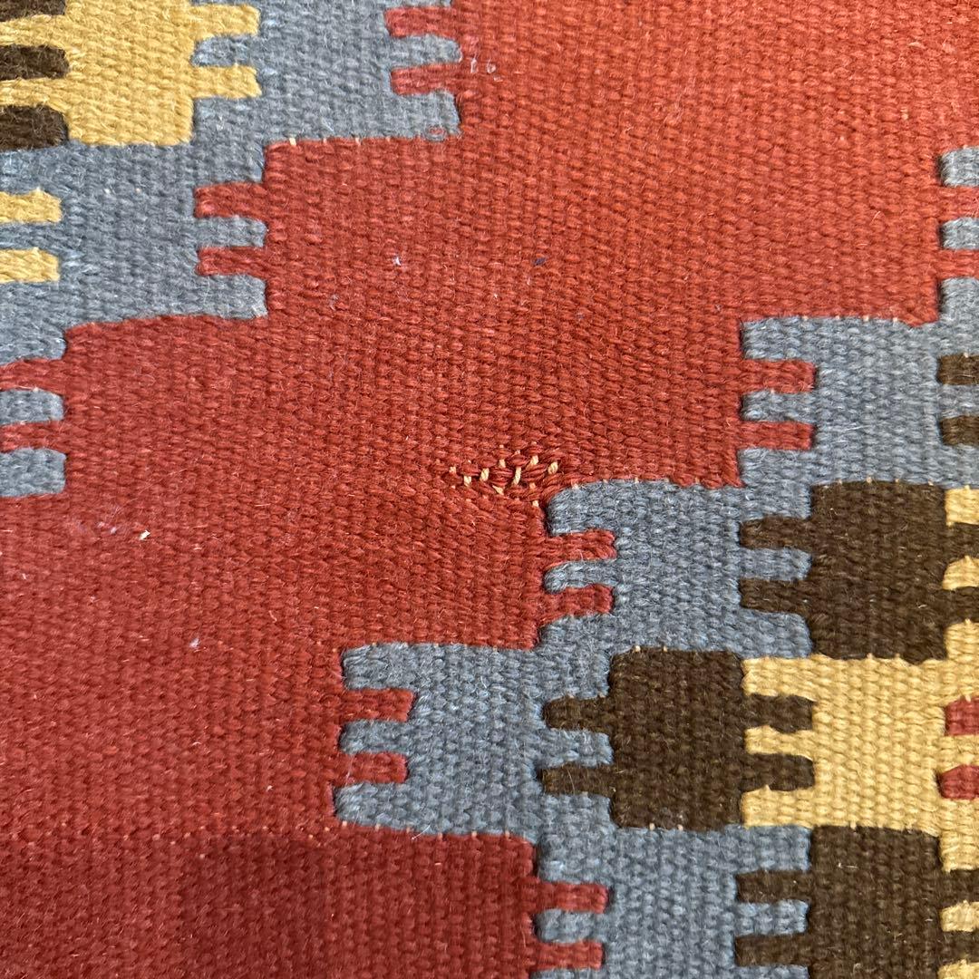 ニュージーランド ウール製キリム／200cm x 145cm／インド産