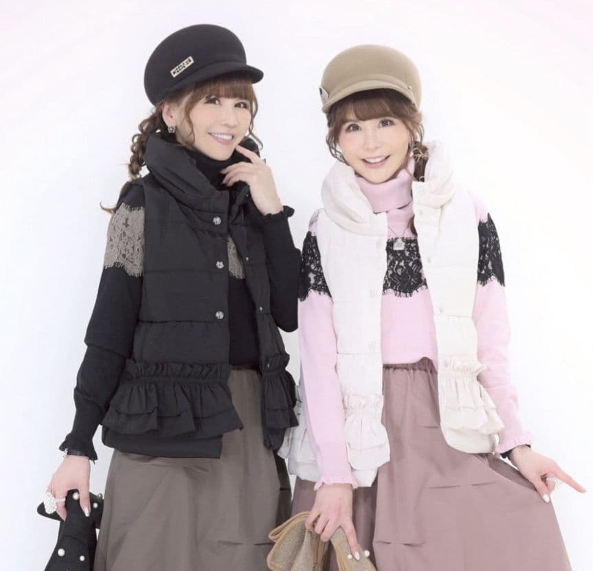 アンドラブ　＆LOVEクチュールふりる中わたベスト　ブラック3L