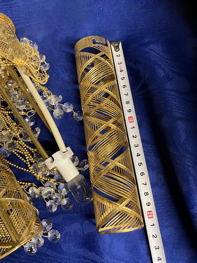 ゆ*よ様 エレガントなゴールドシャンデリア　昭和レトロ　２個セット　配線ぶつ切り