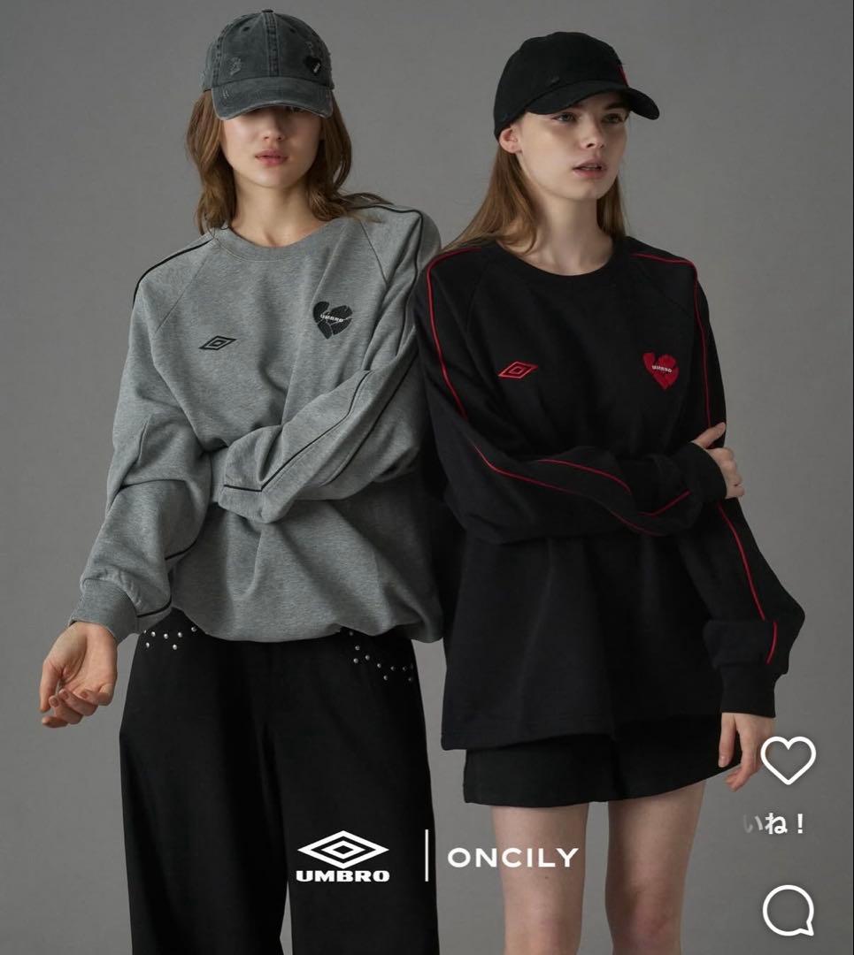 UMBRO ONCILYコラボ　ハートロゴドローコードスウェット　L