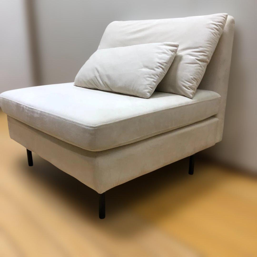 送料無料 美品 イーナ Ehre 一人掛けソファ スエード調 51113