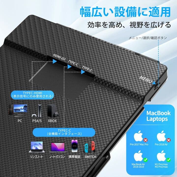 トリプルモニター 14インチ ダブルモニター 1920x1080FHD