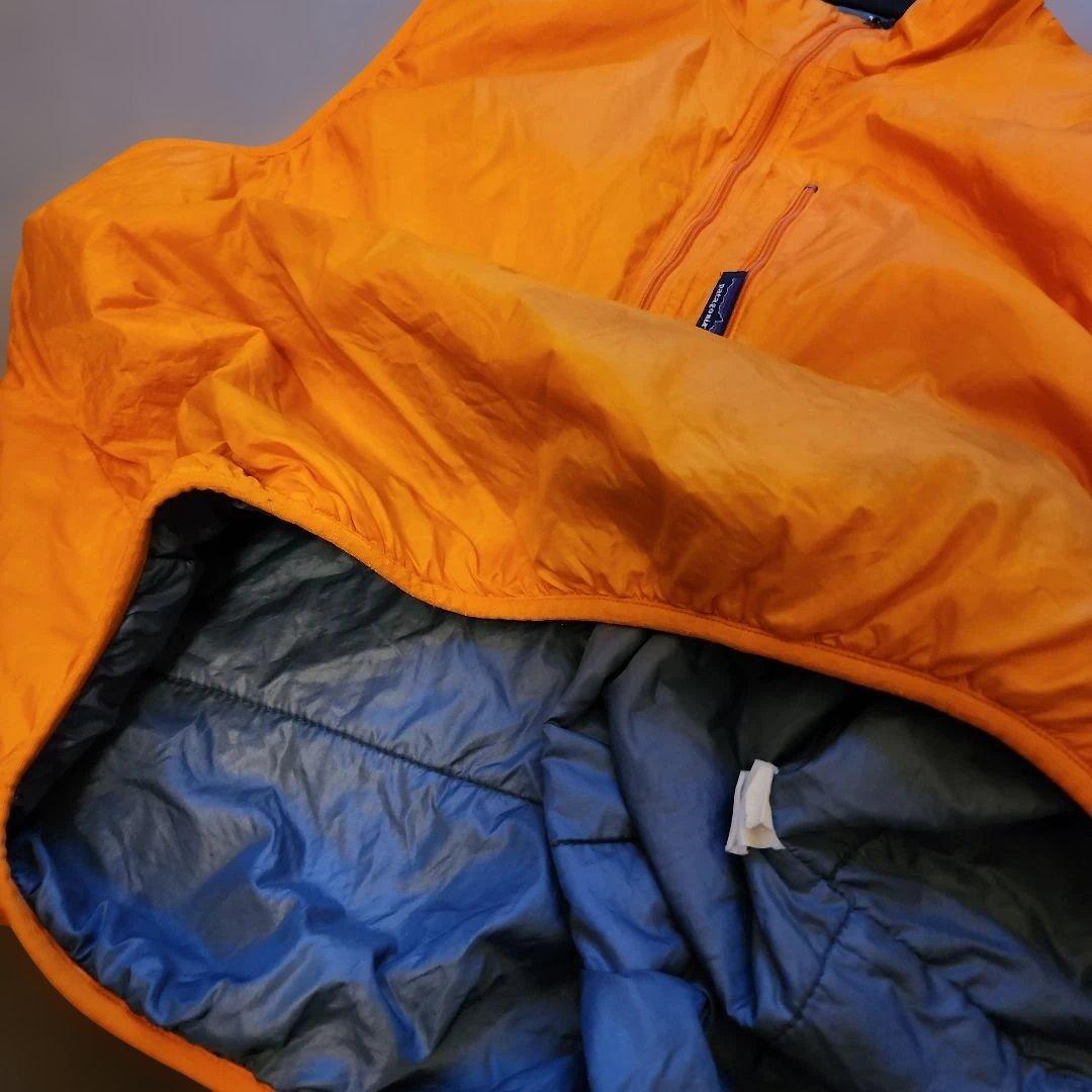 希少93年USA製patagoniaパタゴニア パフボール ベストLマンゴー