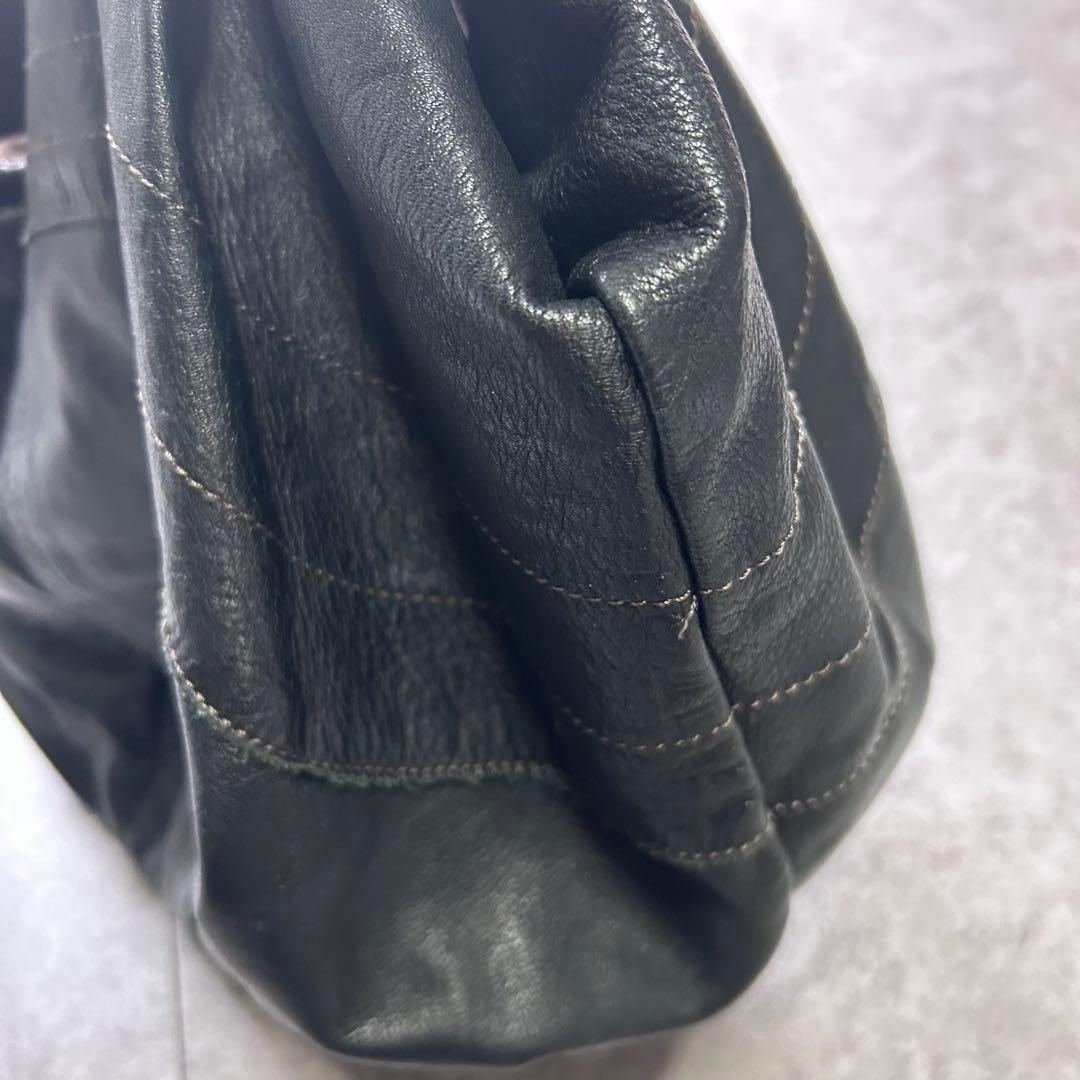 バッグ 00s/leather one shoulder bag gimmick/y2k