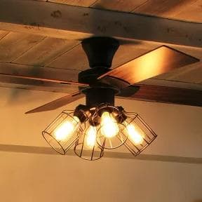 シーリングファン 4灯 クワドロ ジャヴァロエルフ リモコン付き LED