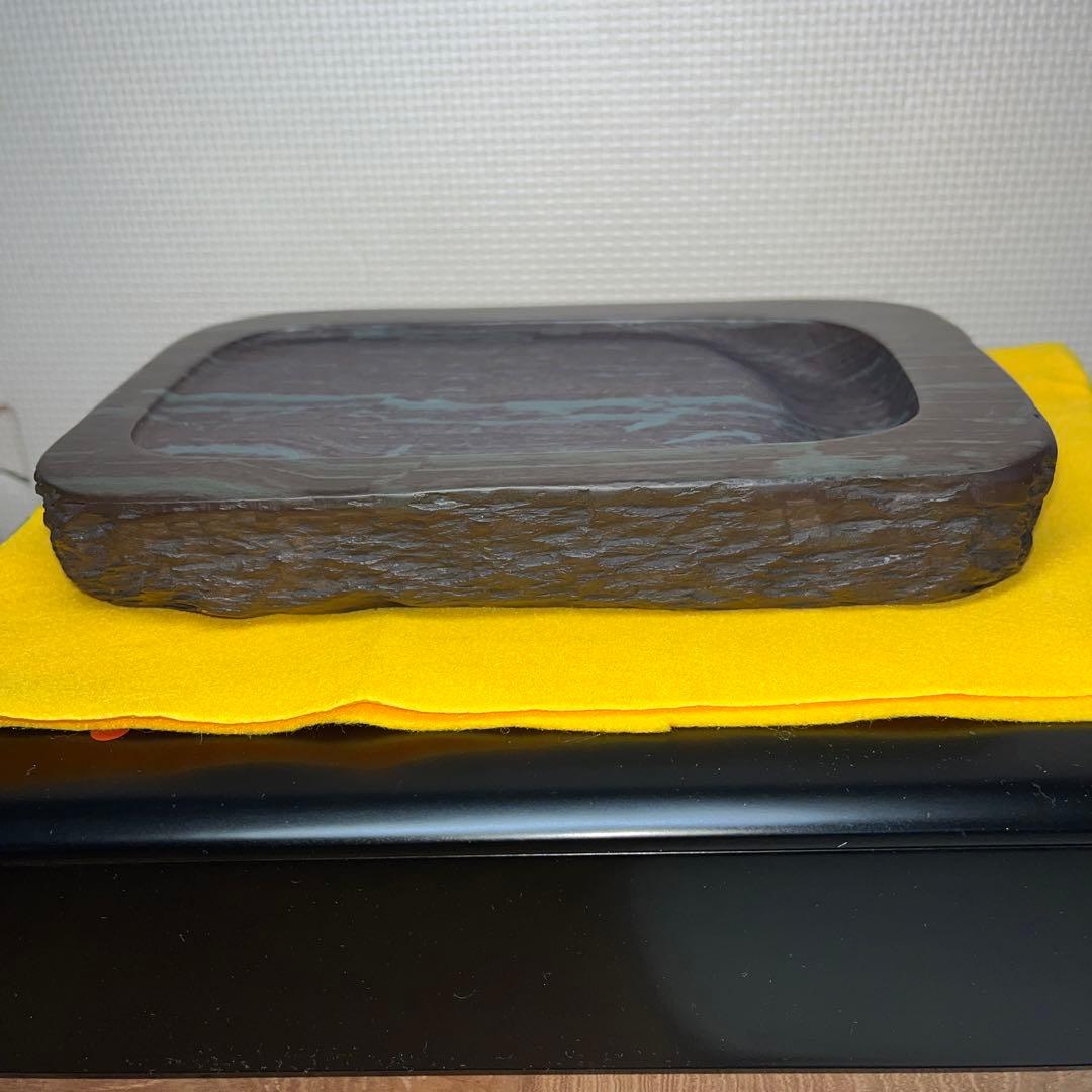 ⭕️osamu 大型　赤間紫金石硯　昭竜山作　希少　野面硯　石紋が綺麗